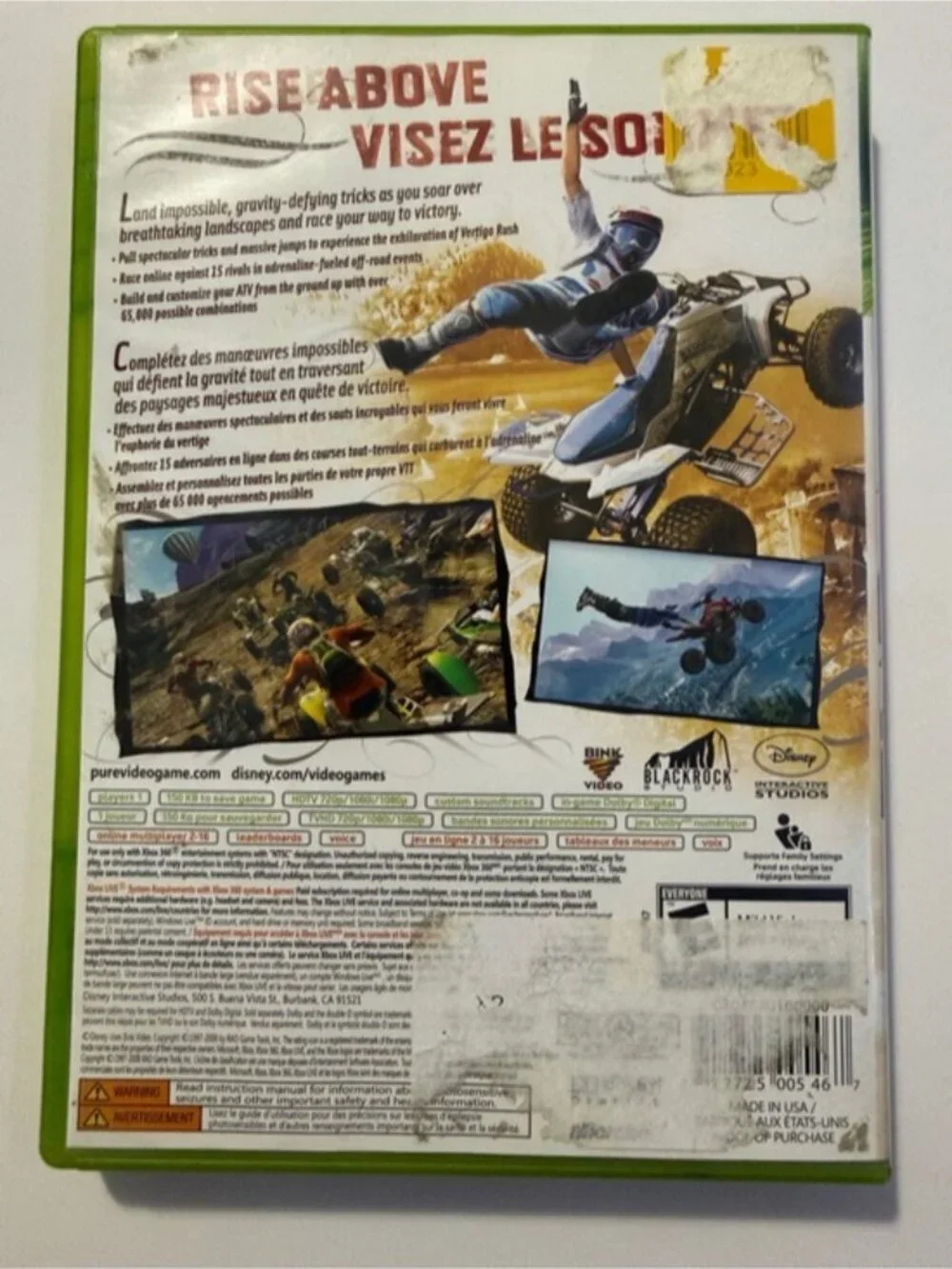 PURE Xbox 360 Game Complete w/ Case & Manual – ATV Off-Road Racing